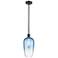 Ballston Brookhaven Flute 7"W Oiled Bronze Stem Pendant w/ Sapphire Shade