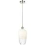 1_Ballston Brookhaven Flute 7"W Polished Nickel Cord Pendant w/ Opal Shade