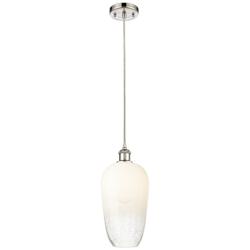 Ballston Brookhaven Flute 7"W Polished Nickel Cord Pendant w/ Opal Shade