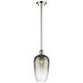 Ballston Brookhaven Flute 7"W Polished Nickel Stem Pendant w/ Slate Shade