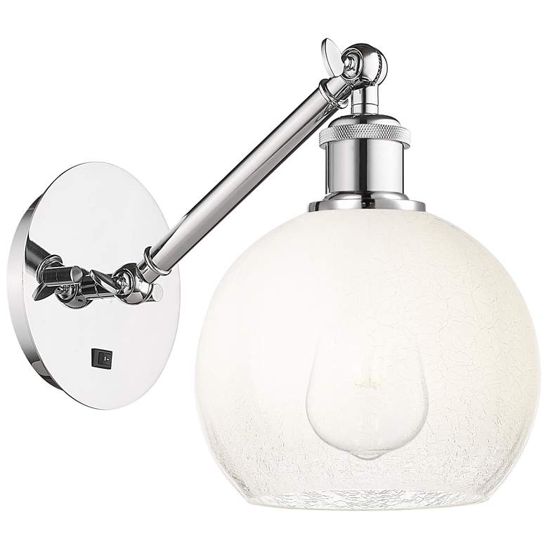 Image 1 Ballston Brookhaven Globe 10"H Chrome Swivel Sconce w/ Opal Shade