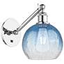 Ballston Brookhaven Globe 10"H Chrome Swivel Sconce w/ Sapphire Shade