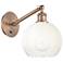 Ballston Brookhaven Globe 10"H Copper Swivel Sconce With Opal Shade