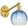 Ballston Brookhaven Globe 10"H Gold Swivel Sconce w/ Sapphire Shade