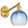 Ballston Brookhaven Globe 10"H Gold Swivel Sconce w/ Sapphire Shade