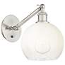 Ballston Brookhaven Globe 10"H Nickel Swivel Sconce w/ Opal Shade