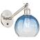 Ballston Brookhaven Globe 10"H Nickel Swivel Sconce w/ Sapphire Shade