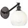 Ballston Brookhaven Globe 10"H Oiled Bronze Swivel Sconce w/ Opal Shade