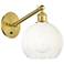 Ballston Brookhaven Globe 10"H Satin Gold Swivel Sconce w/ Opal Shade
