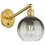 Ballston Brookhaven Globe 10"H Satin Gold Swivel Sconce w/ Slate Shade