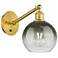 Ballston Brookhaven Globe 10"H Satin Gold Swivel Sconce w/ Slate Shade