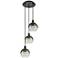 Ballston Brookhaven Globe 14"W 3-Lt Black Cord Pendant w/ Slate Shade