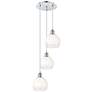 1_Ballston Brookhaven Globe 14"W 3-Lt Chrome Cord Pendant w/ Opal Shade