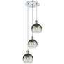 1_Ballston Brookhaven Globe 14"W 3-Lt Chrome Cord Pendant w/ Slate Shade