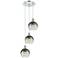 Ballston Brookhaven Globe 14"W 3-Lt Chrome Cord Pendant w/ Slate Shade