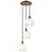 Ballston Brookhaven Globe 14"W 3-Lt Copper Cord Pendant w/ Opal Shade