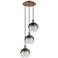 Ballston Brookhaven Globe 14"W 3-Lt Copper Cord Pendant w/ Slate Shade