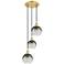 Ballston Brookhaven Globe 14"W 3-Lt Gold Cord Pendant w/ Slate Shade