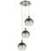 Ballston Brookhaven Globe 14"W 3-Lt Nickel Cord Pendant w/ Slate Shade