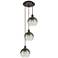Ballston Brookhaven Globe 14"W 3-Lt Oil Bronze Cord Pendant w/ Slate Shade