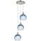Ballston Brookhaven Globe 14"W 3-Lt Polish Nickel Cord Pendant w/ Blue