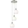 1_Ballston Brookhaven Globe 14"W 3-Lt Polish Nickel Cord Pendant w/ Opal