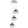 1_Ballston Brookhaven Globe 14"W 3-Lt Polish Nickel Cord Pendant w/ Slate