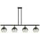 Ballston Brookhaven Globe 48"W 4-Lt Black Brass Stem Island w/ Slate Shade