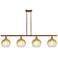 Ballston Brookhaven Globe 48"W 4-Lt Brush Brass Stem Island w/ Amber Shade