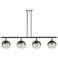 Ballston Brookhaven Globe 48"W 4-Lt Chrome Stem Island Light w/ Slate Shade