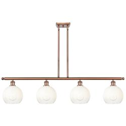 Ballston Brookhaven Globe 48"W 4-Lt Copper Stem Island Light w/ Opal Shade
