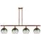 Ballston Brookhaven Globe 48"W 4-Lt Copper Stem Island Light w/ Slate Shade