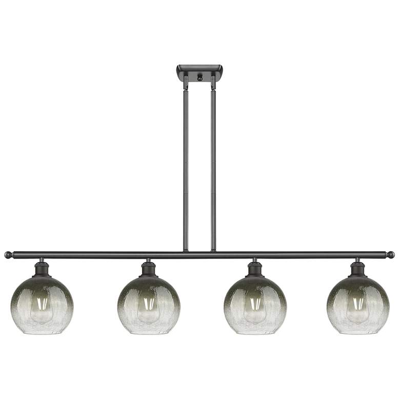 Image 1 Ballston Brookhaven Globe 48"W 4-Lt Oil Bronze Stem Island w/ Slate Shade