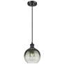 1_Ballston Brookhaven Globe 8"W Black Cord Mini Pendant w/ Slate Shade