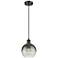 Ballston Brookhaven Globe 8"W Black Cord Mini Pendant w/ Slate Shade