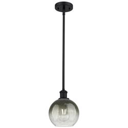 Ballston Brookhaven Globe 8"W Black Stem Mini Pendant w/ Slate Shade