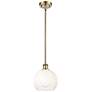 1_Ballston Brookhaven Globe 8"W Brass Stem Mini Pendant w/ Opal Shade