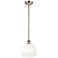 Ballston Brookhaven Globe 8"W Brass Stem Mini Pendant w/ Opal Shade