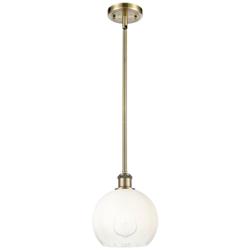 Ballston Brookhaven Globe 8"W Brass Stem Mini Pendant w/ Opal Shade