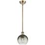 1_Ballston Brookhaven Globe 8"W Brass Stem Mini Pendant w/ Slate Shade