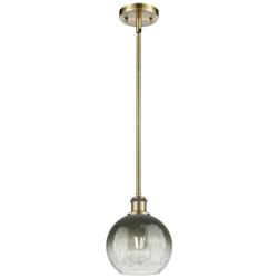 Ballston Brookhaven Globe 8"W Brass Stem Mini Pendant w/ Slate Shade