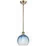 1_Ballston Brookhaven Globe 8"W Brass Stem Pendant w/ Sapphire Shade