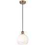 1_Ballston Brookhaven Globe 8"W Brushed Brass Cord Pendant w/ Opal Shade