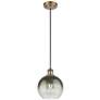 1_Ballston Brookhaven Globe 8"W Brushed Brass Cord Pendant w/ Slate Shade