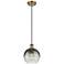 Ballston Brookhaven Globe 8"W Brushed Brass Cord Pendant w/ Slate Shade