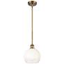 1_Ballston Brookhaven Globe 8"W Brushed Brass Stem Pendant w/ Opal Shade