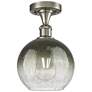 Ballston Brookhaven Globe 8"W Brushed Nickel Semi-Flush w/ Slate Shade