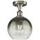 Ballston Brookhaven Globe 8"W Brushed Nickel Semi-Flush w/ Slate Shade