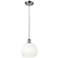 Ballston Brookhaven Globe 8"W Chrome Cord Mini Pendant w/ Opal Shade