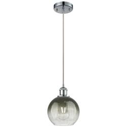 Ballston Brookhaven Globe 8"W Chrome Cord Mini Pendant w/ Slate Shade